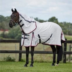 Weatherbeeta Zomerdeken Lite III Combo Neck Wit/Navy/Rood