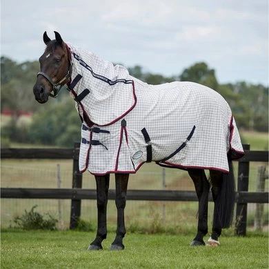 Weatherbeeta Zomerdeken Lite III Combo Neck Wit/Navy/Rood 1 Weatherbeeta Zomerdeken Lite III Combo Neck Wit/Navy/Rood