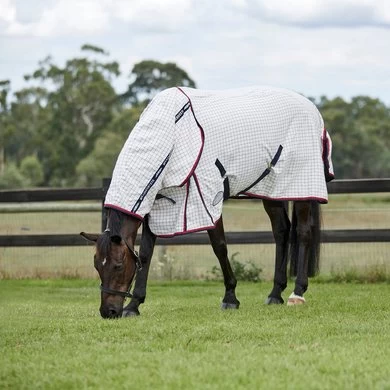 Weatherbeeta Zomerdeken Lite III Combo Neck Wit/Navy/Rood 2 Weatherbeeta Zomerdeken Lite III Combo Neck Wit/Navy/Rood - Afbeelding 2