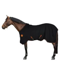 Rambo Ionic Stable Sheet Black/Black & Orange Stripe