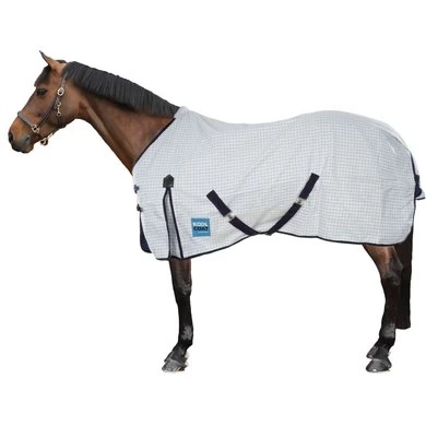 Weatherbeeta Deken Kool Coat Classic With Surcingles III Standard Neck Wit/Navy 2 Weatherbeeta Deken Kool Coat Classic With Surcingles III Standard Neck Wit/Navy - Afbeelding 2