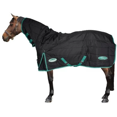 Weatherbeeta Staldeken Green-Tec Stable Combo Neck Medium/Lite 150D 150g Zwart/Bottle Green 1 Weatherbeeta Staldeken Green-Tec Stable Combo Neck Medium/Lite 150D 150g Zwart/Bottle Green