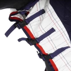 Weatherbeeta Breeze With Surcingle III Combo Neck Wit/Navy/Rood 140/190 -Paardensport kortingswinkel agradi 44697965 2.e339d6