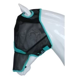 Weatherbeeta Vliegenmasker Comfitec Fine Mesh Met Neus Zwart/Turquoise -Paardensport kortingswinkel agradi 44698147 3.cd0650