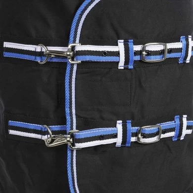 EQUITHÈME Zomerdeken Brillante Zwart/Blauw 2 EQUITHÈME Zomerdeken Brillante Zwart/Blauw - Afbeelding 2