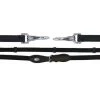 Kavalkade Teugels Rubber Met Karabijnhaken Zwart Pony