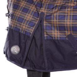 HKM High Neck Deken Columbus Karo 1200D Met Fleece Navy/Bruin Geruit -Paardensport kortingswinkel agradi 44870899 4.cb0e12