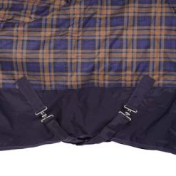 HKM High Neck Deken Columbus Karo 1200D Met Fleece Navy/Bruin Geruit -Paardensport kortingswinkel agradi 44870899 5.c39287