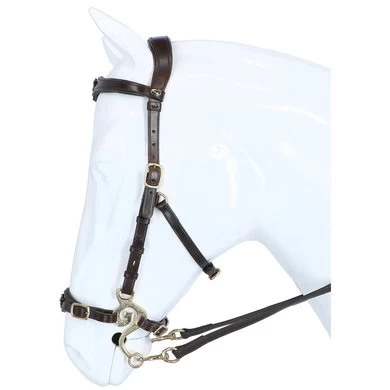F.R.A. Hackamore Hoofdstel Imperial Softleder Teugels Havana 1 F.R.A. Hackamore Hoofdstel Imperial Softleder Teugels Havana