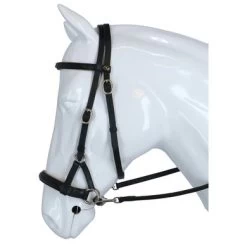 F.R.A. Bitloos Hoofdstel Pardoes Deluxe Side Pull Lederen Teugels Zwart/Beige