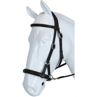 F.R.A. Bitloos Hoofdstel Pardoes Deluxe Side Pull Lederen Teugels Zwart/Beige 2 F.R.A. Bitloos Hoofdstel Pardoes Deluxe Side Pull Lederen Teugels Zwart/Beige - Afbeelding 2