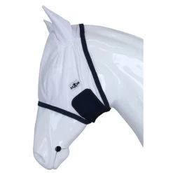 Saxon Vliegenmasker Mesh Wit/Navy -Paardensport kortingswinkel agradi 44946646 3.0535d3