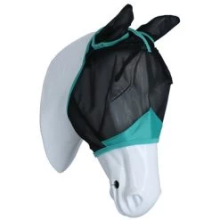 Weatherbeeta Vliegenmasker Comfitec Deluxe Fine Mesh Met Oren Zwart/Turquoise