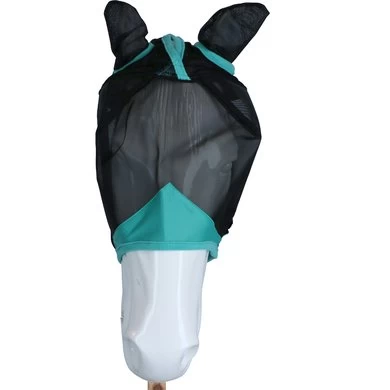 Weatherbeeta Vliegenmasker Comfitec Deluxe Fine Mesh Met Oren Zwart/Turquoise 2 Weatherbeeta Vliegenmasker Comfitec Deluxe Fine Mesh Met Oren Zwart/Turquoise - Afbeelding 2