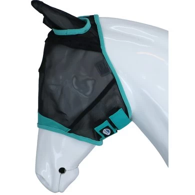 Weatherbeeta Vliegenmasker Comfitec Deluxe Fine Mesh Met Oren Zwart/Turquoise 3 Weatherbeeta Vliegenmasker Comfitec Deluxe Fine Mesh Met Oren Zwart/Turquoise - Afbeelding 3