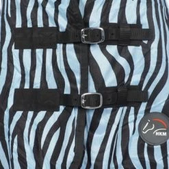 HKM Vliegendeken Zebra Met Hals Aqua/Zwart -Paardensport kortingswinkel agradi 44962058 1.034932