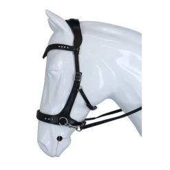 F.R.A Hoofdstel Glory Side-Pull Leder Met Kralen Zwart