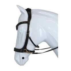 F.R.A Hoofdstel Glory Side-Pull Leder Met Kralen Bruin