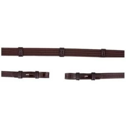 BR Teugel Linnen 19mm Lakleer /ronde Gesp Bruin/Zilver Full