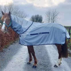 Bucas Buzz-Off Rain & Neck Zilver/Blauw 145/198