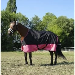 EQUITHÈME Outdoordeken Tyrex 1200D 50g Zwart/Framboos -Paardensport kortingswinkel ekk 400 926 663.669147