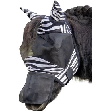 HKM Vliegenmasker Zebra Zwart/Wit 1 HKM Vliegenmasker Zebra Zwart/Wit
