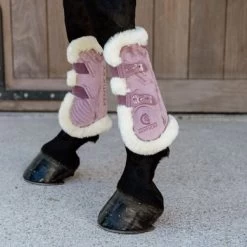 Kentucky Horsewear Kentucky Peesbeschermers Bamboo Elastic Velvet Vegan Bont Oud Roze