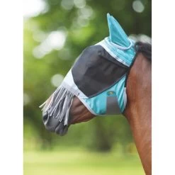 Shires Vliegenmasker Deluxe Met Neus Franje Groen -Paardensport kortingswinkel shires 6675 green.924840
