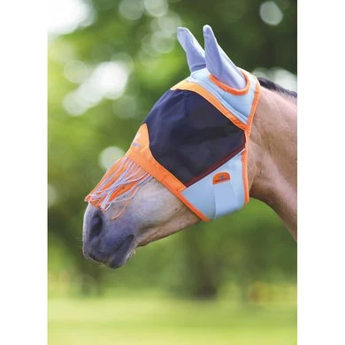 Shires Vliegenmasker Air Motion Met Oren En Franjes Oranje 4 Shires Vliegenmasker Air Motion Met Oren En Franjes Oranje - Afbeelding 4