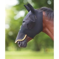 Shires Vliegenmasker Stretch Met Neus Jet Zwart -Paardensport kortingswinkel shires 6681 black.37e9e0