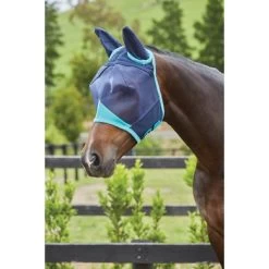 Weatherbeeta Vliegenmasker Comfitec Fine Mesh Met Oren Navy/Turquoise -Paardensport kortingswinkel wb 1003159011 wb cft mesh mask ears image hero null.59ced1