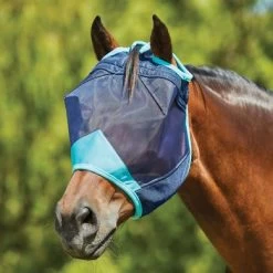 Weatherbeeta Vliegenmasker Comfitec Deluxe Fine Mesh Navy/Turquoise -Paardensport kortingswinkel wb 1006938000 navyturquoise wb fly mask image hero null.c4ab6a