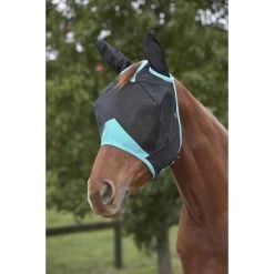Weatherbeeta Vliegenmasker Comfitec Deluxe Fine Mesh Met Oren Zwart/Turquoise 7 Weatherbeeta Vliegenmasker Comfitec Deluxe Fine Mesh Met Oren Zwart/Turquoise -Paardensport kortingswinkel wb 1006939000 blackturquoise wb cft fine mesh mask ears image hero null.419572
