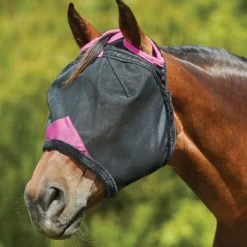 Weatherbeeta Vliegenmasker Comfitec Deluxe Durable Mesh Zwart/Paars -Paardensport kortingswinkel wb 1009428000 blackpurple wb fly mask image hero null.003d60